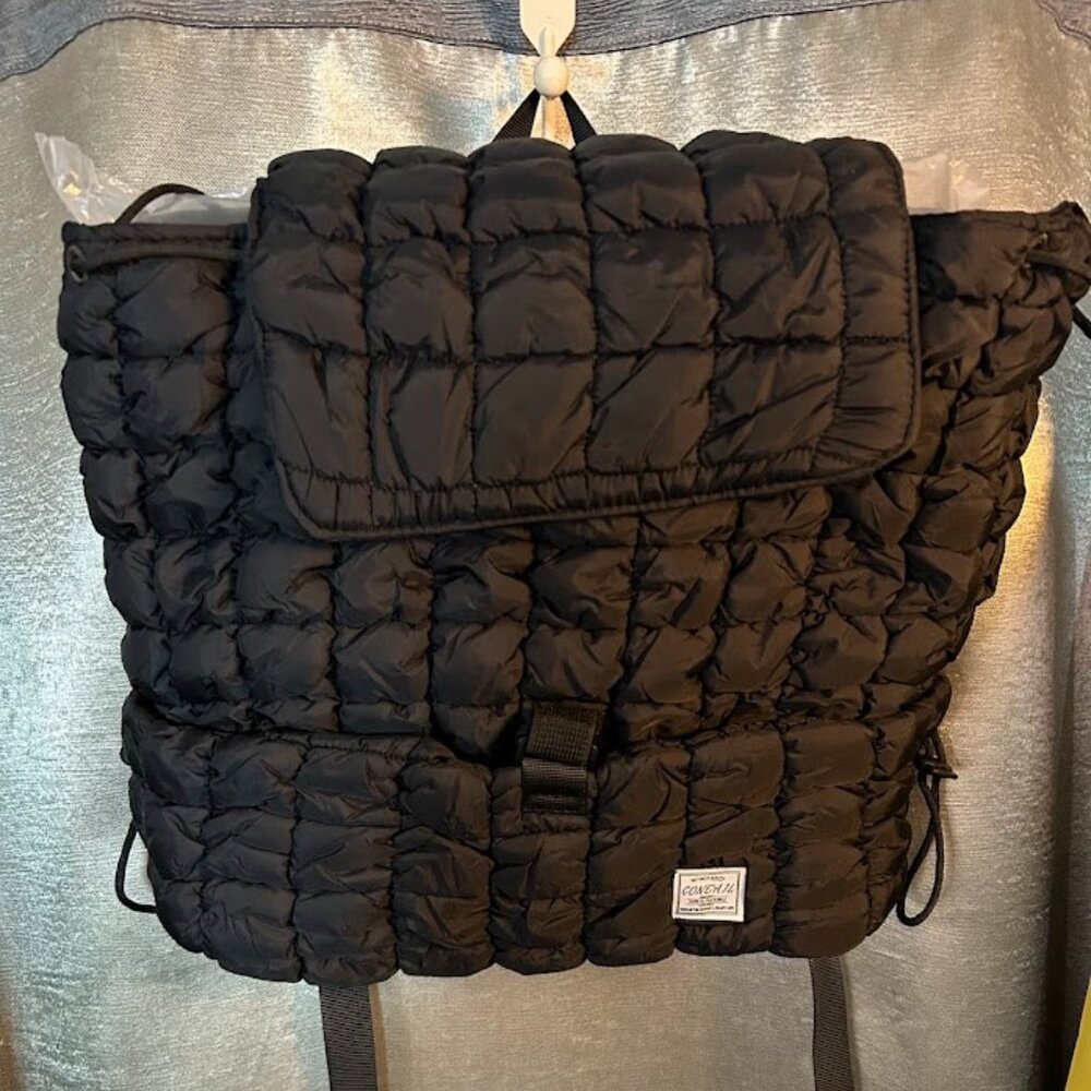 CONTAIL Puffy Hiker Pack Women Black 18L Quilted Puffer Lightweight Backpack